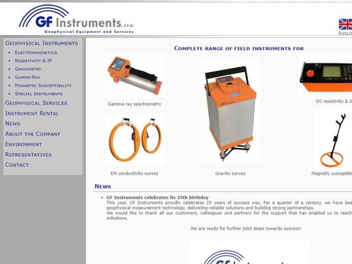 manufacturer of geophysical instruments for measurements of ground resistivity, electromagnetic conductivity, gamma-ray, magnetic susceptibility, and for metal detection. geophysical services for engineering geology, archaeology, water sources, environmental, uxo surveys.