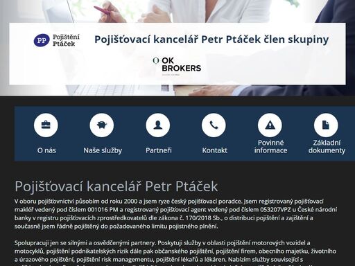 pojišťovací kancelář petr ptáček, pojišťovací makléř, pojištění všeho druhu. 