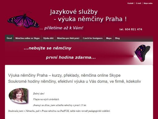 výuka němčiny v praze rodilá mluvčí, soukromé hodiny přes skype, němčina online, kurzy němčiny, doučování němčiny
