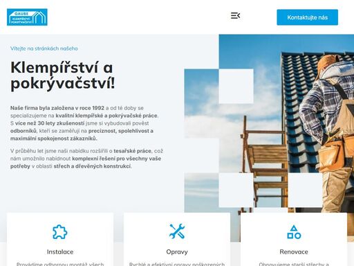 naše firma byla založena v roce 1992 a od té doby se specializujeme na kvalitní klempířské a pokrývačské práce.s více než 30 lety zkušeností jsme si