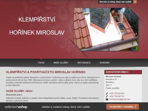 nabízíme montáž, dodávku a výměnu všech klempířských prvků jako jsou žlaby, svody, úžlabí. provádíme rekonstrukce šikmých a plochých střech, dále pokrývačské práce rodinných domů a jiný podobných  staveb.