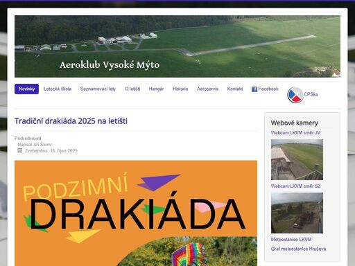 oficiální stránky aeroklubu vysoké mýto