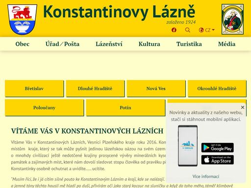 oficiální stránky obce konstantinovy lázně