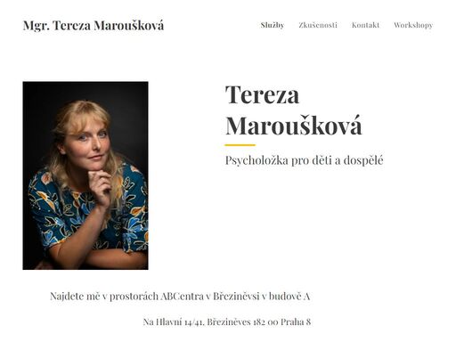 mgr. tereza maroušková, psycholožka pro dospělé a děti