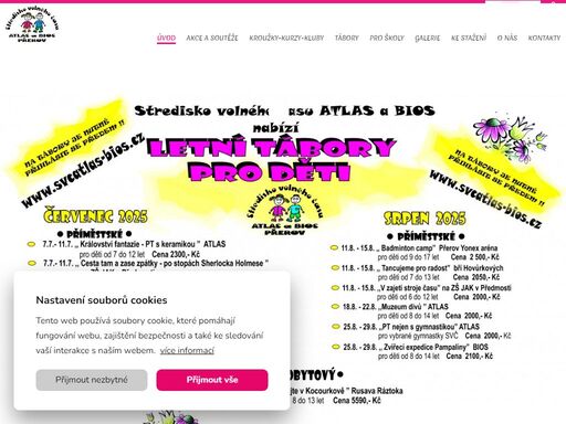 aktuality, úvodní strana, středisko volného času atlas a bios přerov