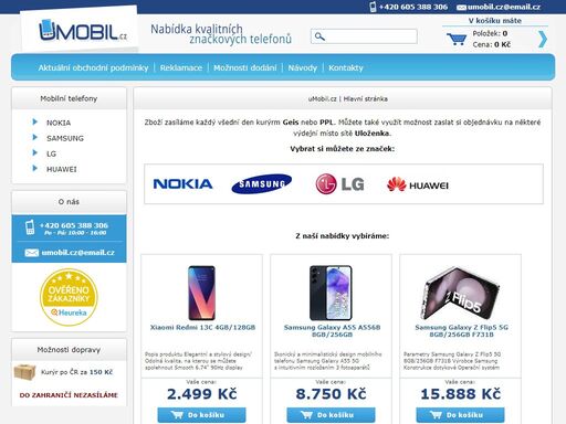 umobil.cz - zboží v akci. nabízíme telefony značek nokia, samsung, sony ecirsson a lg. podívejte se na naši akční nabídku!