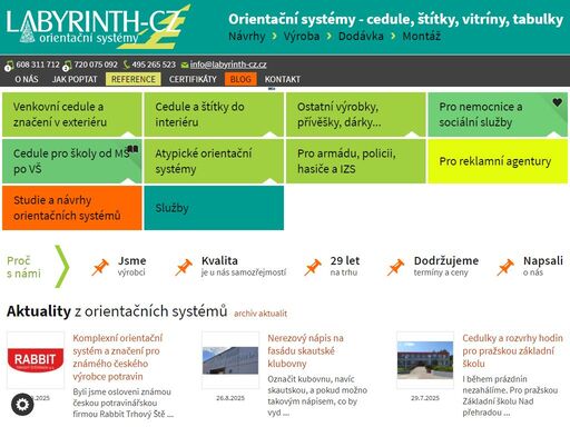 pokud se právě rozhodujete pořídit si orientační systém, pomůžeme vám najít odpovědi na často kladené otázky, jako jsou: jaký orientační systém nebo cedule a cedulky zvolit? 