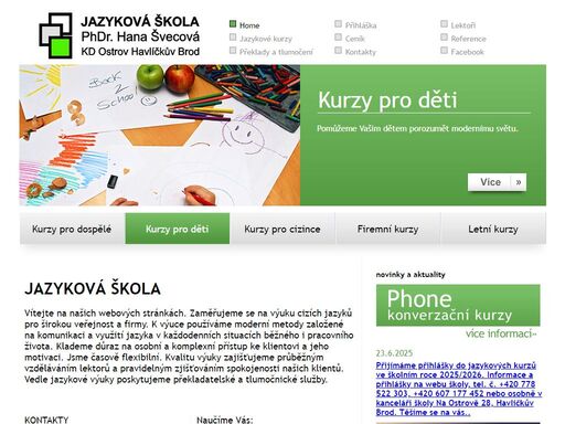 jazyková škola - phdr.hana švecová | havlíčkův brod - výuka angličtiny, němčiny, španělštiny, francouzštiny, ruštiny,  jazykové kurzy pro dospělé i děti