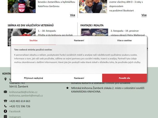 půjčujeme knihy, časopisy, audioknihy, e-knihy, společenské hry a mapy. pořádáme kulturní a vzdělávací akce pro veřejnost a školy.