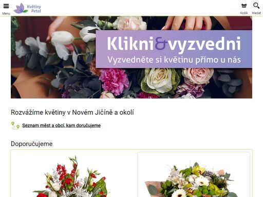 rozvážíme z našeho květinářství v novém jičíně ? doručujeme také do okolních obcí ? čerstvé kytice, široký výběr ? květiny za tři hodiny u vašich nejbližších ? jednoduchá objednávka ?