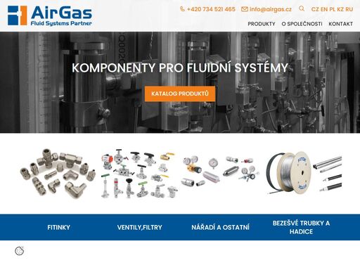 airgas - prodejce komponent pro fluidní systémy.