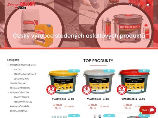 český výrobce studených asfaltových produktů, studená balená