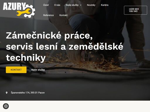 jsme azury s.r.o. a specializujeme se zejména na poskytování služeb v oblasti opravářství, servisu, svařování a kovovýroby.