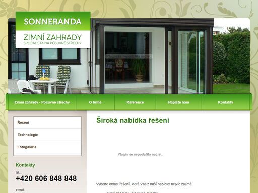 zimní zahrady - posuvné střechy