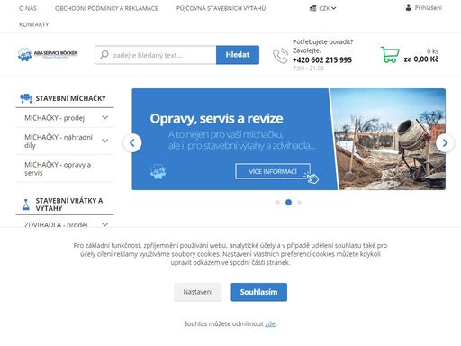 prodej, půjčovna, opravy, servis a náhradní díly stavebních, pokrývačských a stěhovacích výtahů geda a böcker, stavebních míchaček a vrátků. specialisté na šikmé a výsuvné výtahy a další stavební stroje.