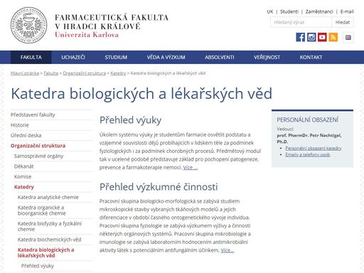 výuka i výzkumné aktivity fakulty jsou soustředěny především na katedrách.