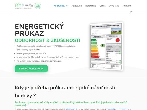 průkaz energetické náročnosti budovy - penb, energetické štítky