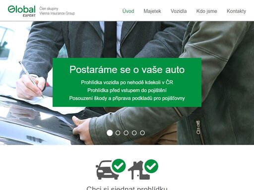 global expert zajišťuje technické úkony likvidace pojistných událostí pro klienty kooperativa pojišťovny a;české podnikatelské pojišťovny.