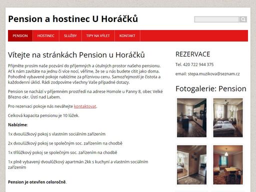 penzion nabízí levné ubytování v klidném prostředí českého středohoří. ideální okolí pro cyklisty a turisty. homole u panny vesnička mezi ústí n. l. a litoměřicemi. 