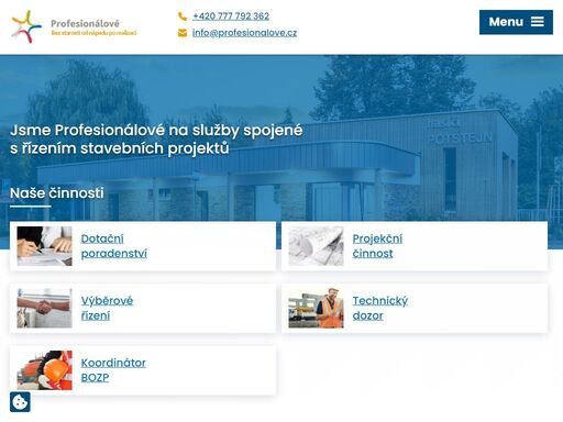 společnost profesionálové, a.s. vznikla v roce 2010 a specializuje se na služby spojené s řízením stavebních projektů jak pro municipality, tak i soukromé investory.
