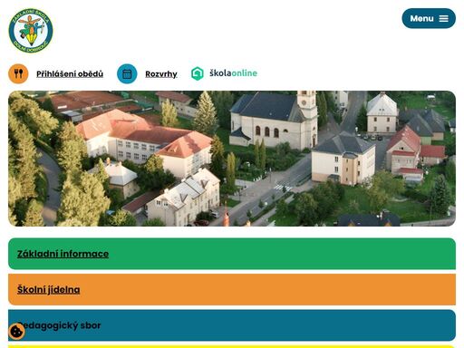 moderní škola pro 400 žáků s družinou a jídelnou s bohatou historií, přátelskou atmosférou a kvalitním vzděláváním pro veselé a pracovité žáky.