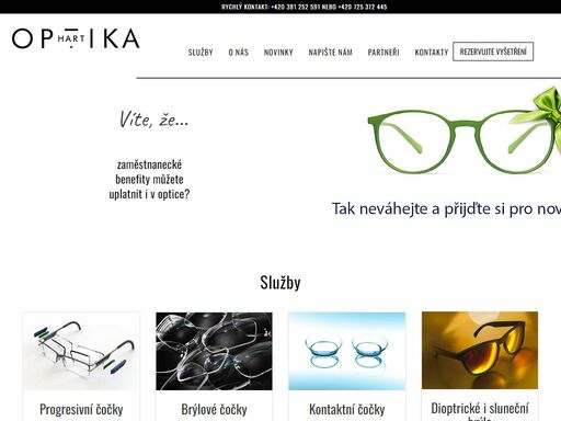 optika hart nabízí kvalitní a spolehlivé služby v oblasti oční optiky, měření a vyšetření zraku na pobočce v táboře. brýlové i kontaktní čočky, dioptrické a sluneční brýle. 