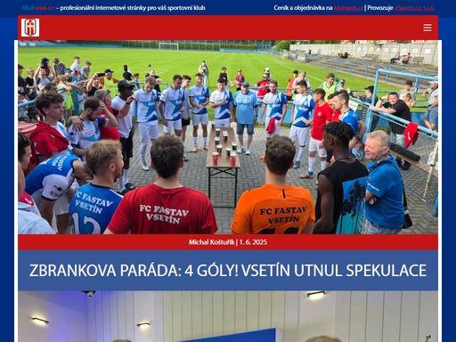 klubový web fc fastav vsetín, z.s.