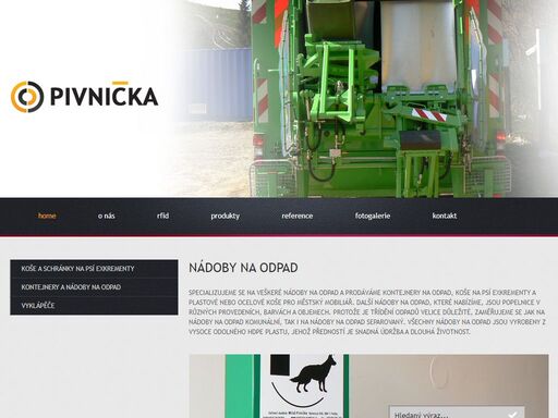 nádoby na odpad, městský mobiliář, kontejnery na odpad a koše na psí exkrementy – to vše nabízí společnost pana miloše pivničky.
