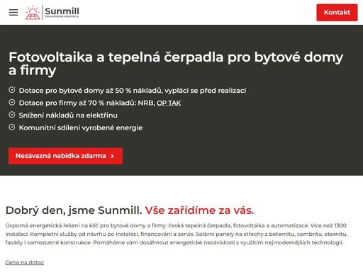 nabízíme: fotovoltaika na klíč pro bytové domy, firmy a domácnosti – od návrhu po instalaci. energetická nezávislost s kvalitním solárním řešením.