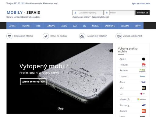 servis a oprava mobilu brno