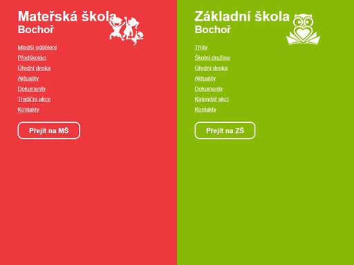 informace ze základní a mateřské školy v bochoři.