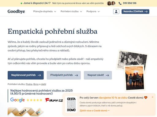 důstojné pohřební služby (praha, brno, celá čr) a digitální závěti. pohřeb s obřadem, kremace bez obřadu. vše naplánujte z domova za transparentní ceny. 
