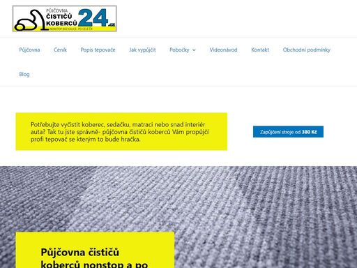 půjčujeme tepovač- čistič koberců levně, bez kauce, s chemií i s příslušentvím. online, kdykoli a bezpečně. půjčovna čističů koberců 24