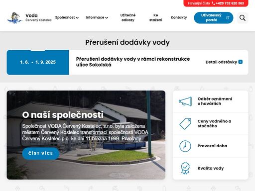 voda Červený kostelec