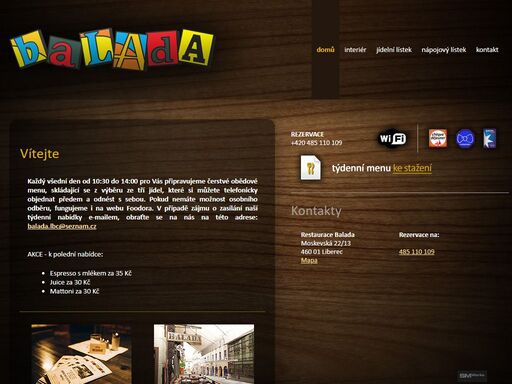 oficiální stránky originální restaurace v centru liberce