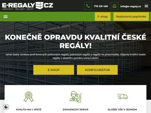 e-regaly.cz - český výrobce kovových policových regálů, patrových regálů a regálů na pneumatiky. kvalitní české regály v ideálním poměru cena/výkon!