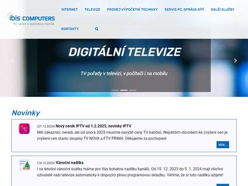 poskytovatel optického a bezdrátového internetu, prodejce výpočetní techniky.