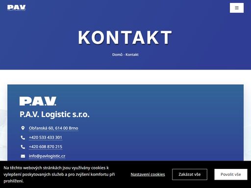 p.a.v. logistic s.r.o., obřanská 60, 614 00 brno
