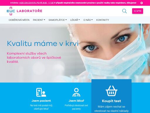 euc laboratoře | akreditované pracoviště podle normy iso 15189. provozujeme zdravotnické laboratoře a odběrová místa.