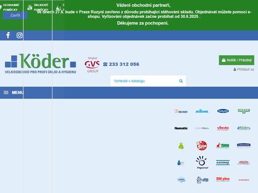 velkoobchodní prodejce úklidové techniky a chemie pro profi úklid. zastupujeme značky kiehl, becker, numatic, unger, wepa, kimberly-clark, bulkysoft, mpd