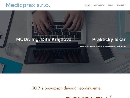 30. 7. z provozních důvodů neordinujeme