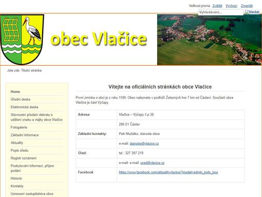oficiální web obce vláčice