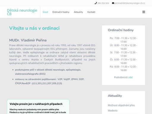 mudr. vladimír peřina - dětská neurologie české budějovice