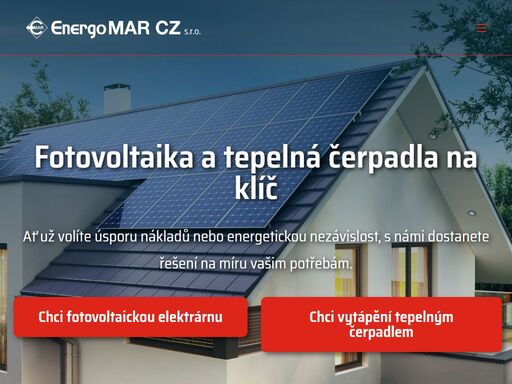 kompletní dodávky fotovoltaických elektráren a tepelných čerpadel pro rodinné domy i komerční objekty.