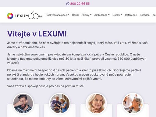 poskytujeme komplexní oční péči již 30 let. naši lékaři provedli více než 650 000 úspěšných zákroků. zrak je ten nejdůležitější smysl každého člověka.