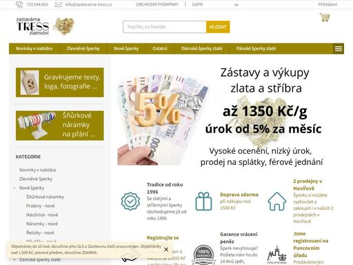 jsme prověřená rodinná zastavárna. se zlatými a stříbrnými šperky obchodujeme již od roku 1996. nabízíme použité i nové zlaté a stříbrné šperky. garantujeme vysoké výkupní a zástavní ceny. důraz klademe hlavně na cenovou dostupnost a kvalitu našich šperků.  všechny nabízené šperky jsou označeny platnými puncovními…