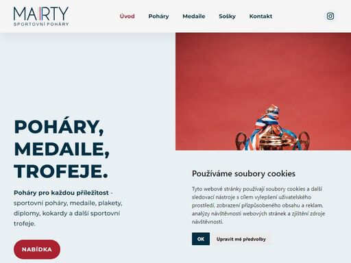 poháry pro každou příležitost - sportovní poháry, medaile a sošky. diplomy, kokardy a další sportovní trofeje. reklamní předměty a tiskové služby liberec.