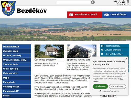 informace o bezděkovu a okolí. historie, osobnosti, sport, turistika, aktuality, fotogalerie, obecní úřad, ubytování, tipy na dovolenou a výlety, cyklostezky, bezděkov, koryta, poborovice, struhadlo, tětětice, vítaná...
