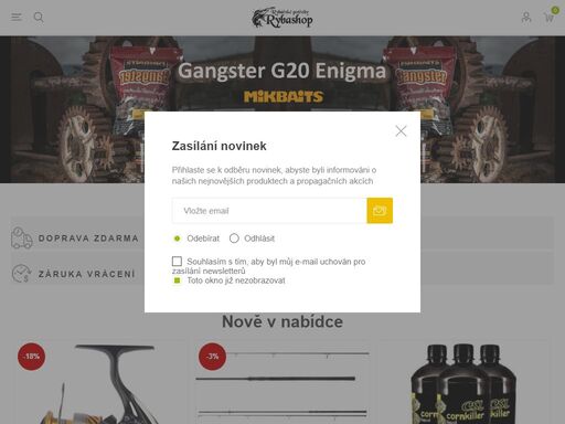 Široký výběr kvalitních rybářských potřeb za super ceny ? s registrací nakoupíte ještě levněji ? zboží máme skladem ? rychlé dodání ?