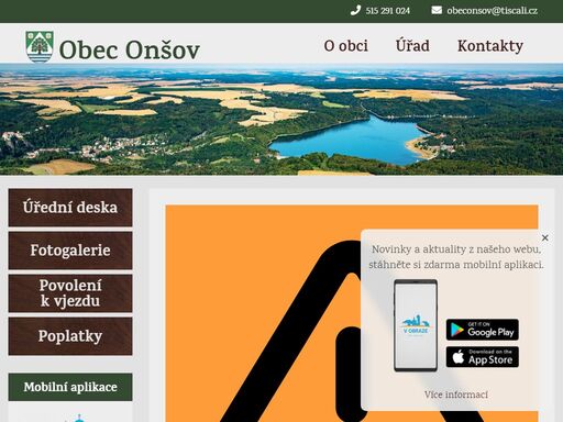 oficiální stránky obce onšov